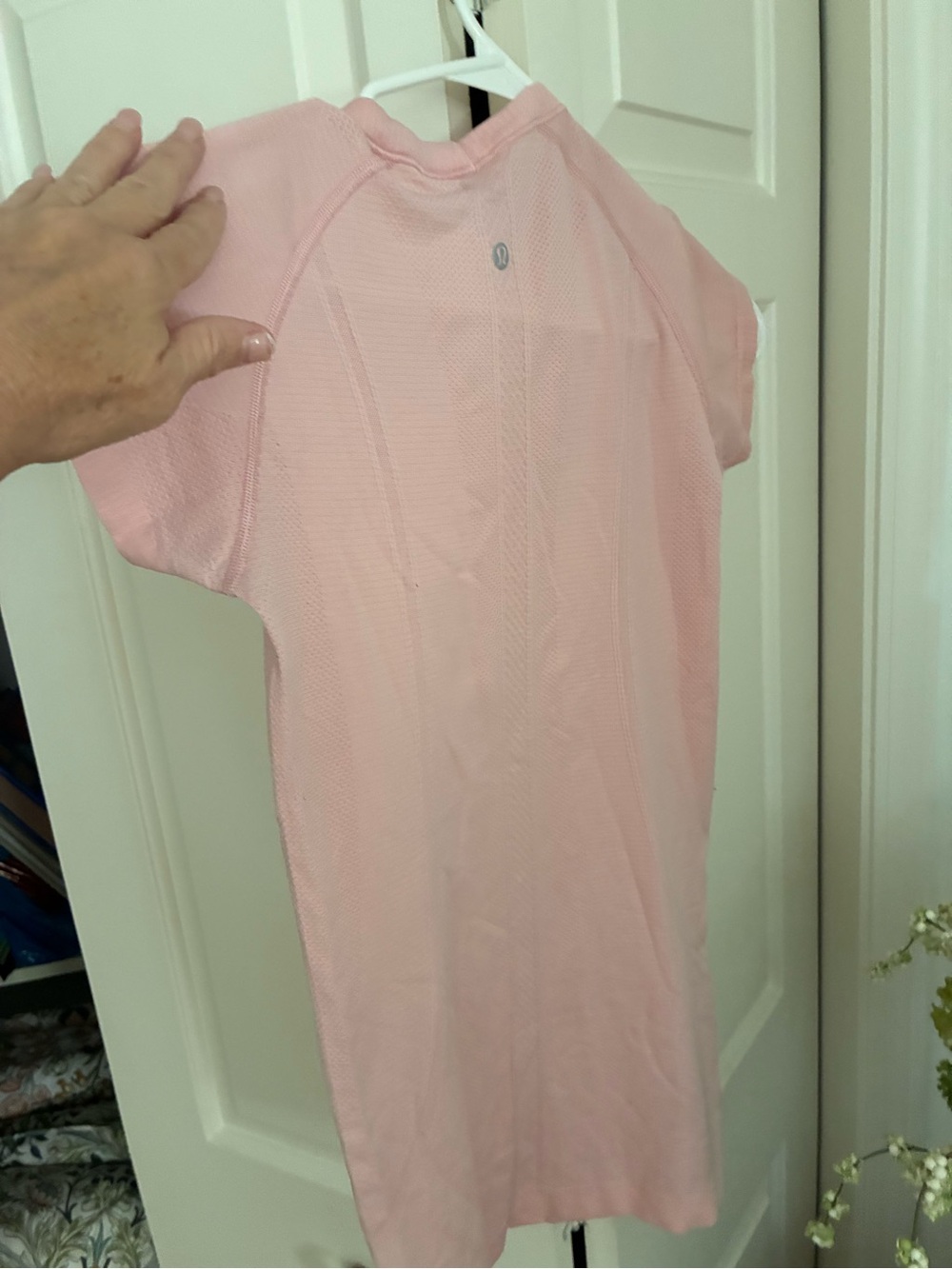 Light Pink Athletic Tee with Center Back Logo